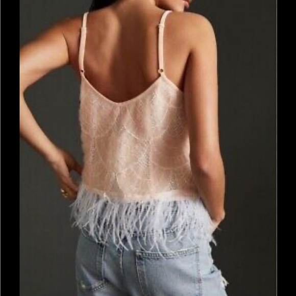 Anthropologie Eva Franco Sequin Feather Hem Tank - Picture 2 of 4